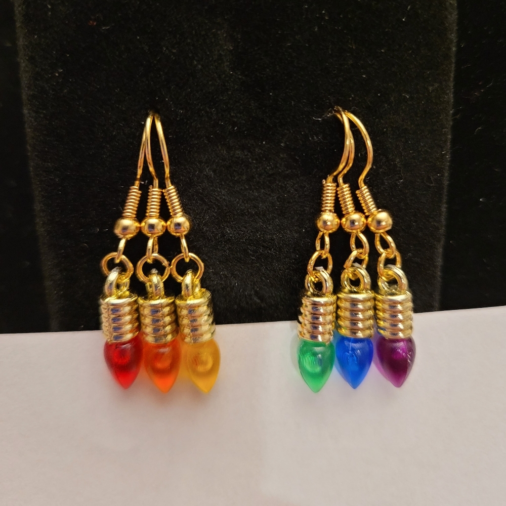 Winter Holiday Christmas Mini Lightbulb Earrings